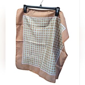 Monique Martin Brown and Blue Polka Dot Scarf